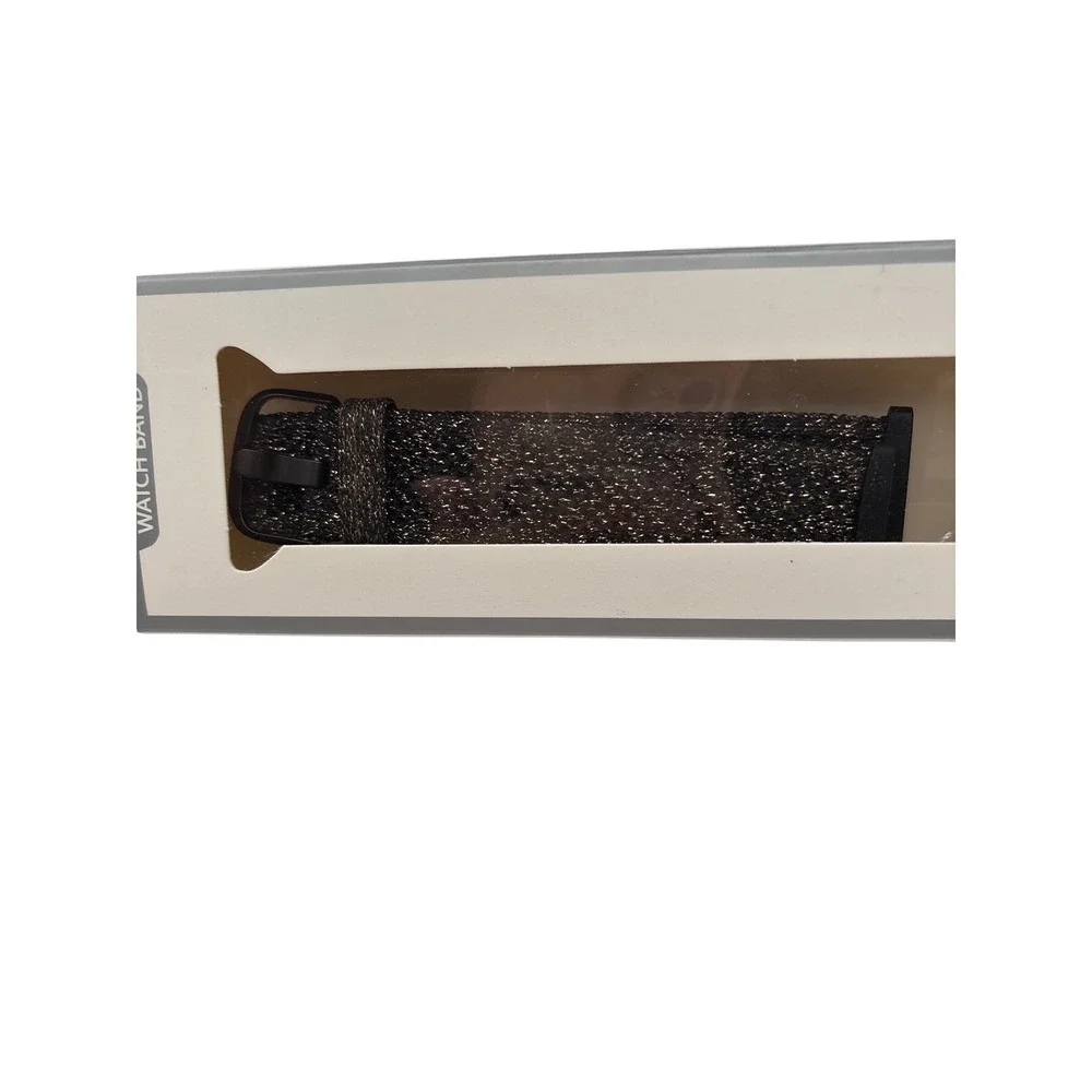 Versa 3 Fitbit Watch Band Glittery Black Accessory Wrist Strap NIB